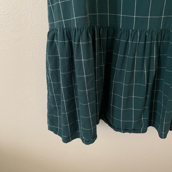 A New Day | Emerald Green and White Autumn Plaid MIDI Tank Top Dress - Picture 4 of 7